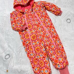 ❄️ Hanna Andersson Floral Pink One Piece snow bunting, 4 (100)